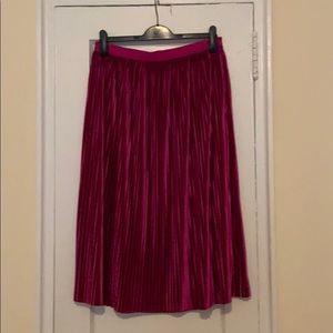 Zara magenta velvet midi skirt large